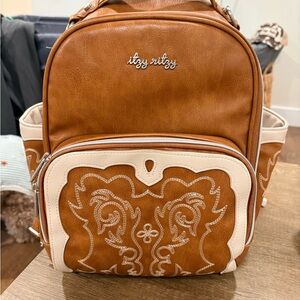 Itzy Ritzy Tan and Cream Interior Backpack